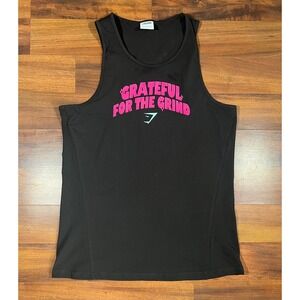 Gymshark Grateful For The Grind Tank Top Black Size Large Men's Athletic